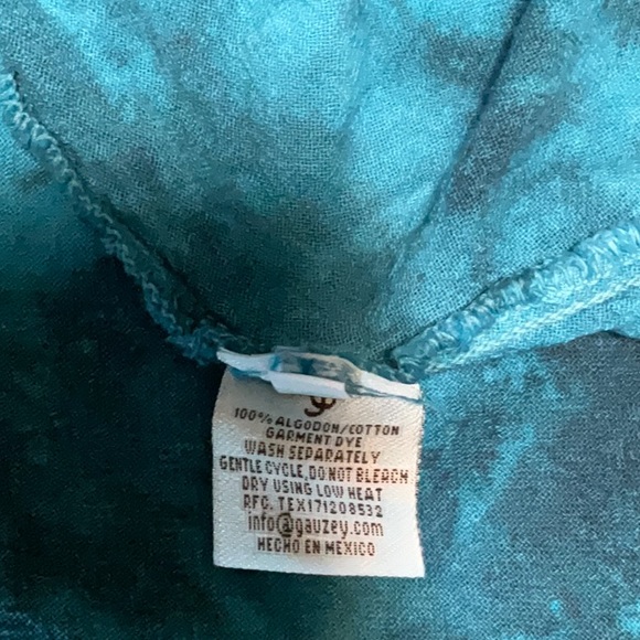 GAUZEY Turquoise Tie Die Cotton Tunic XL NWT - Picture 7 of 8